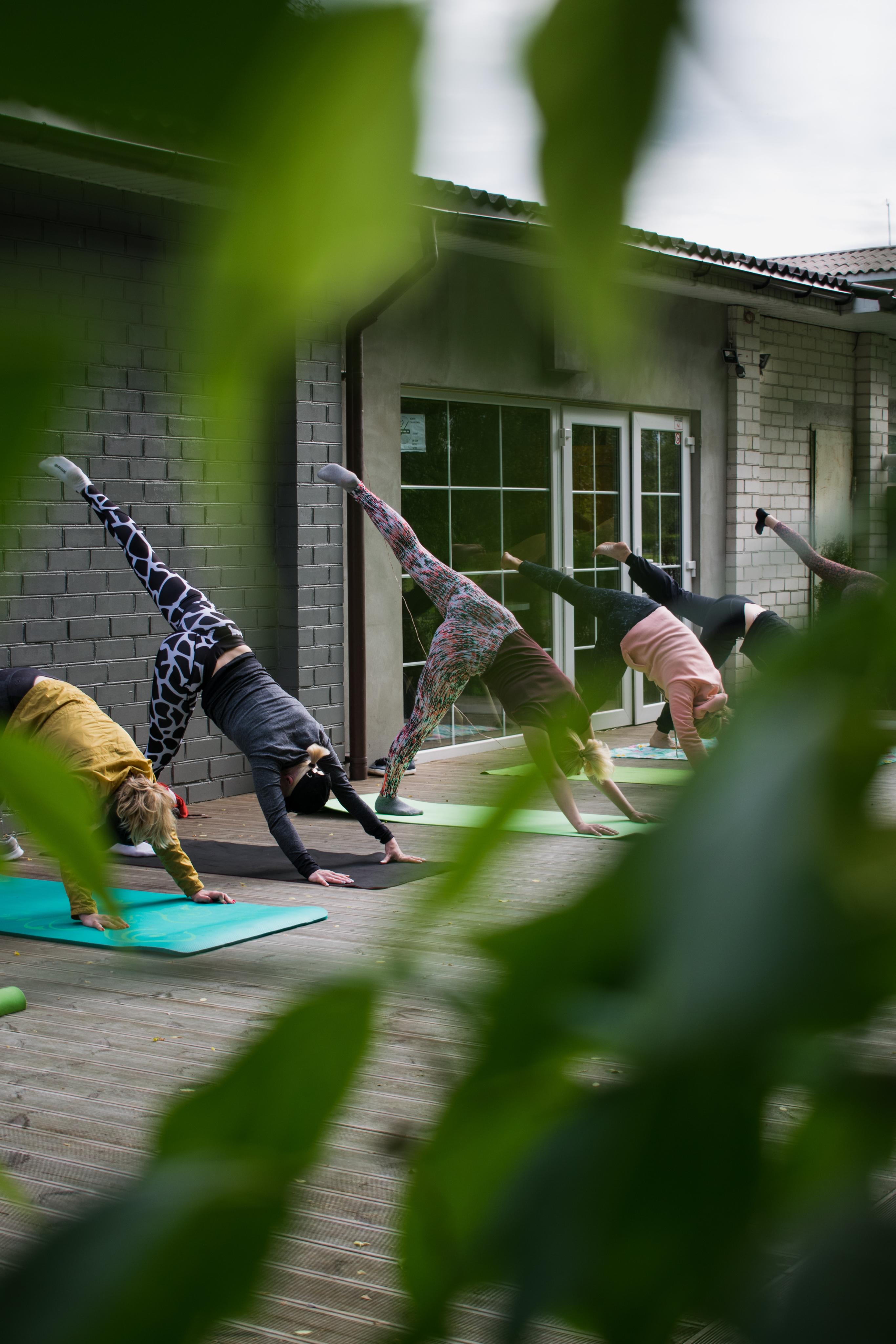 Eine Gruppe von Menschen beim Yoga